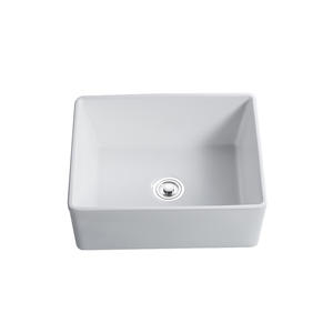 24 Inch Porcelain Kitchen Sink Apron Front Sink Single Bowl White