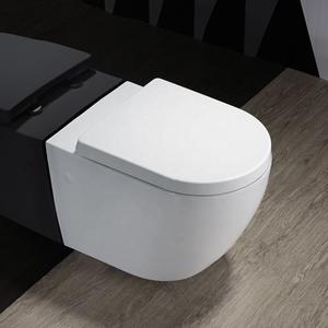 Ada Elongated One Piece Wall Mounted Toilet Bowl Commode Self Cleaning Glaze