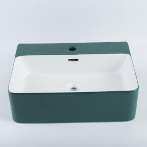 Delicate And Rugged Ceramic Sink Glaze Glossy Green Wash Basin