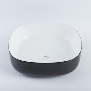 High Quality Thick Porcelain Black Vessel Sink With Polished Surface