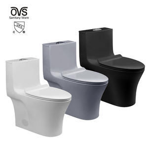 Water Closet Ceramic Commode Toilet Bowl Wc Gray Black Color One Piece Toilet