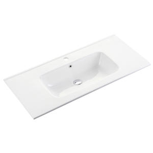 Bathroom rectangular thin edge counter basin ceramic vanity top wash basin