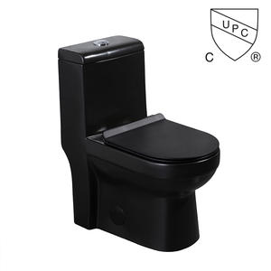 Ceramic Rimless Flush Matte Black Color One Piece Bathroom Toilet