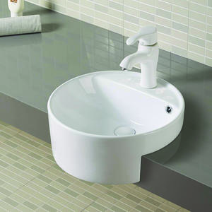 round wash basin designs semi recess ceramic sanitary ware bathroom sinks