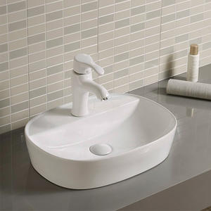 Lavatory White Bathroom Sink Bowl With Faucet Hole