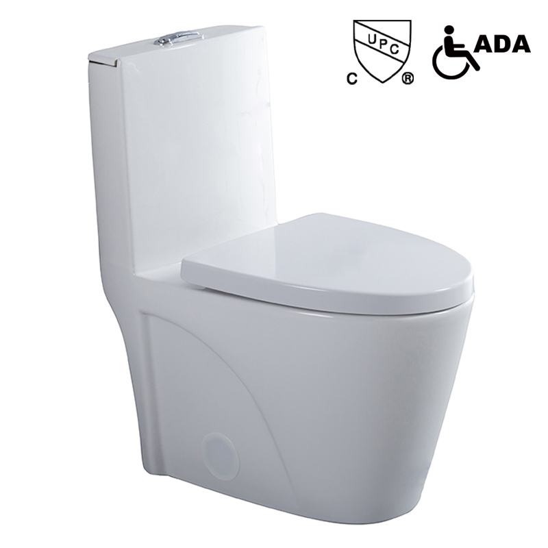 OEM Modern One Piece Toilet Manufacturers-North American Style ADA Dual Flush Ceramic Modern One Piece Toilet