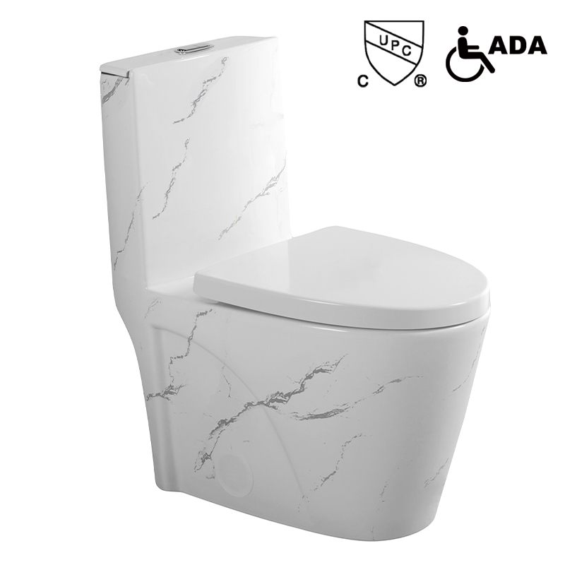 Sanitary wares siphonic dual flushing floor mounted colored bathroom ceramic one piece marble toilet