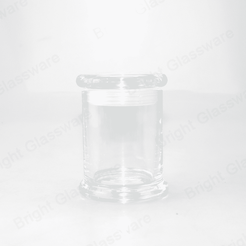 Top Vente 2oz Clear Cylinder Small Base Danube Candle Jar avec couvercle plat