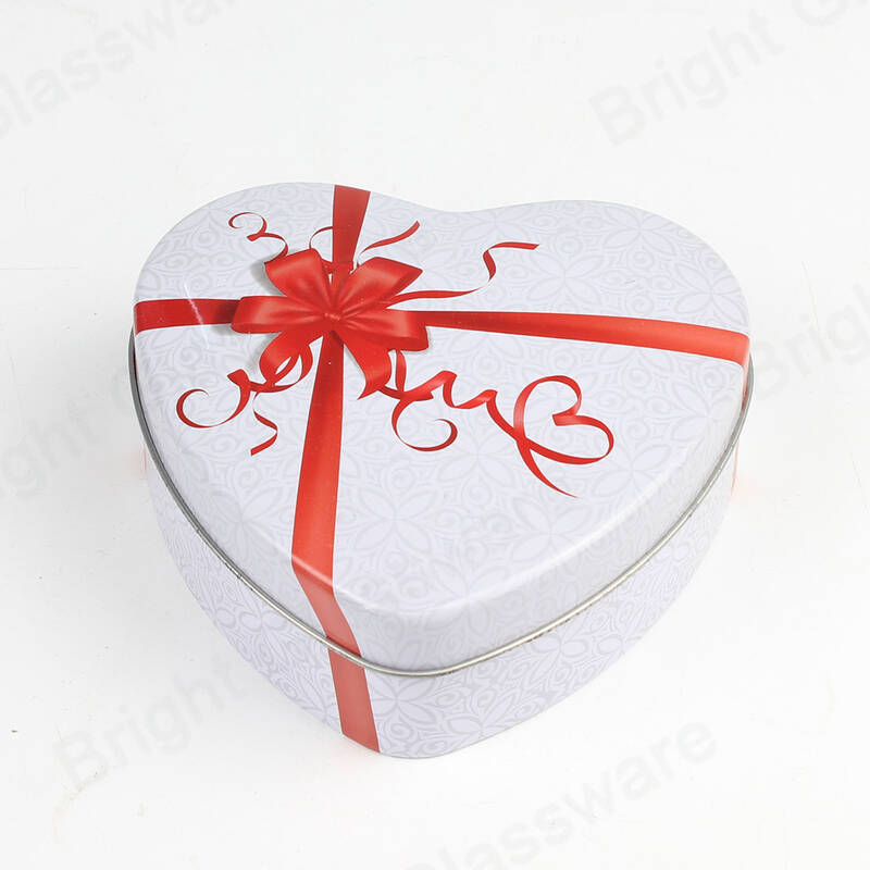 رومانسية على شكل قلب معدني القصدير مربع حلوى لعيد الحب الشوكولاته يمكن
