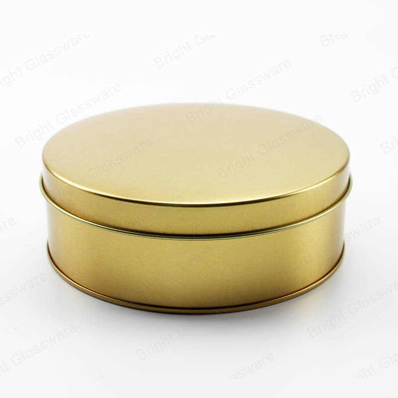 Lata redonda redonda de lata de metal de oro / oro rosa para té / bocadillos Caja de embalaje de regalo