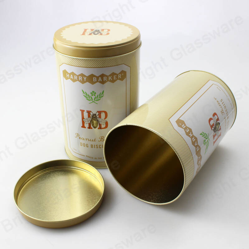 Boîte en fer blanc en or à cylindre vide pour la pâte de tomates, les fruits en conserve, les grains de café, les boîtes de conserve en métal pour l’emballage alimentaire