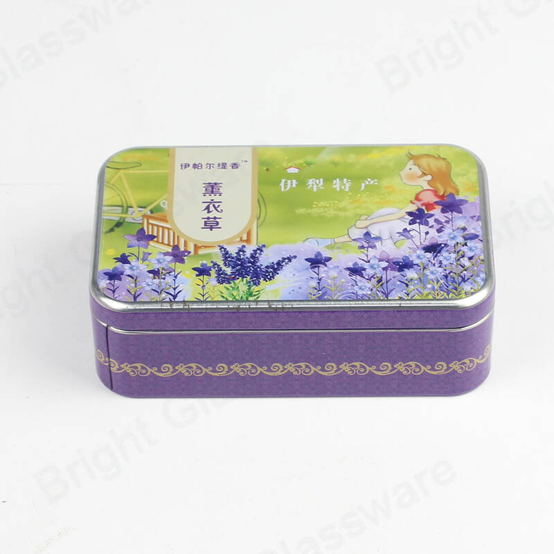Impreso colorido Travel Tin Gift Box Rectangle Tin Food Cans