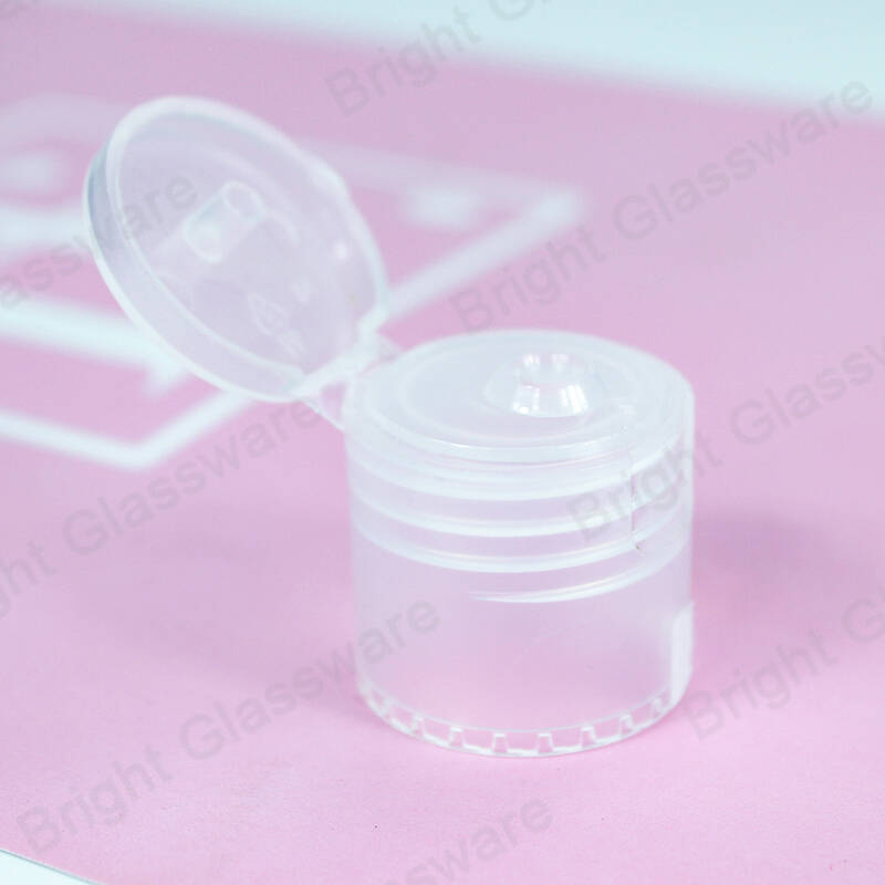 20/410 Plástico Pet Transparente 24mm Flip Top Cap para botella de loción cosmética