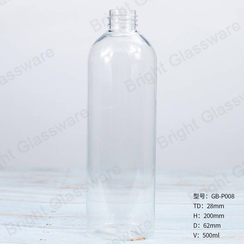 Прозрачные пластиковые бутылки 500 мл ПЭТ-флакон для помпы для лосьона для упаковки косметики