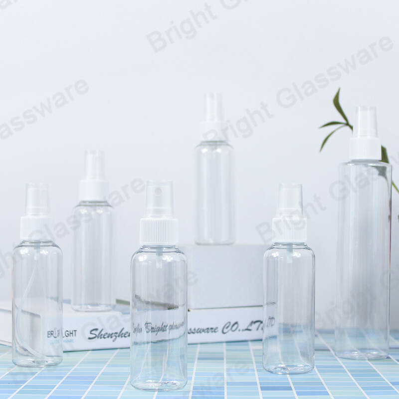 100ml Botellas de spray de plástico vacías transparentes Botella de spray de perfume para mascotas con pulverizador de niebla fina