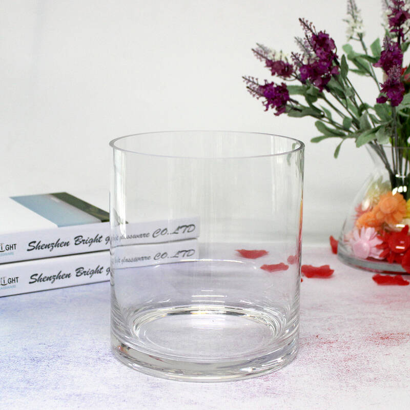 Recipiente de vela transparente recto de 90 oz soplado frasco de vela de vidrio extra grande