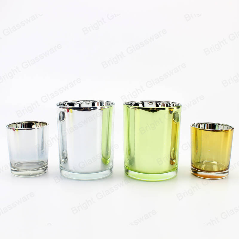 Custom 3oz Glass Jar Plating Laser Engraving Silver Gold Candle Holders pour Décor de mariage
