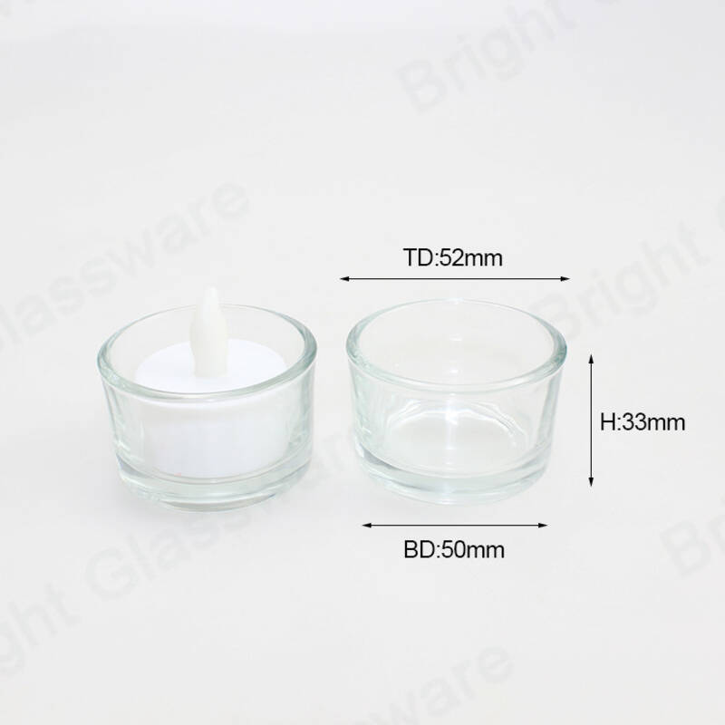 Venta caliente Religiosos Mini frascos de velas Té claro Luz Portavelas de vidrio para centros de decoración de bodas