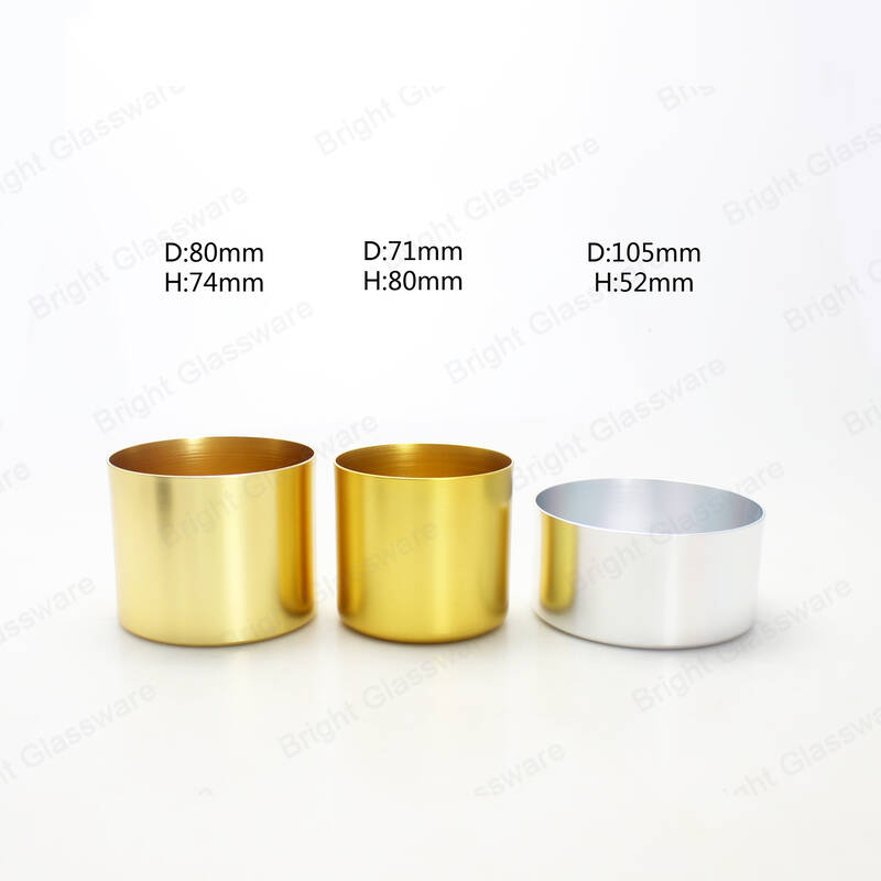 Latón de metal, jarra de vela de aluminio de cobre Oro para el hogar / boda / decoración navideña