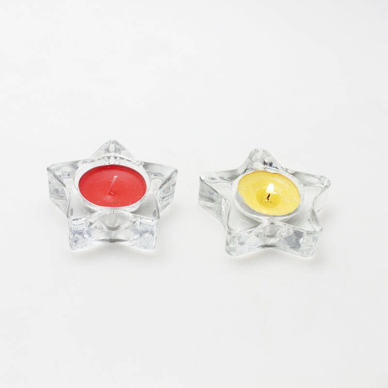 Centres de table de mariage Mini cristal Mini Crystal Tealight Votive Star Shape Bougeoir Verre