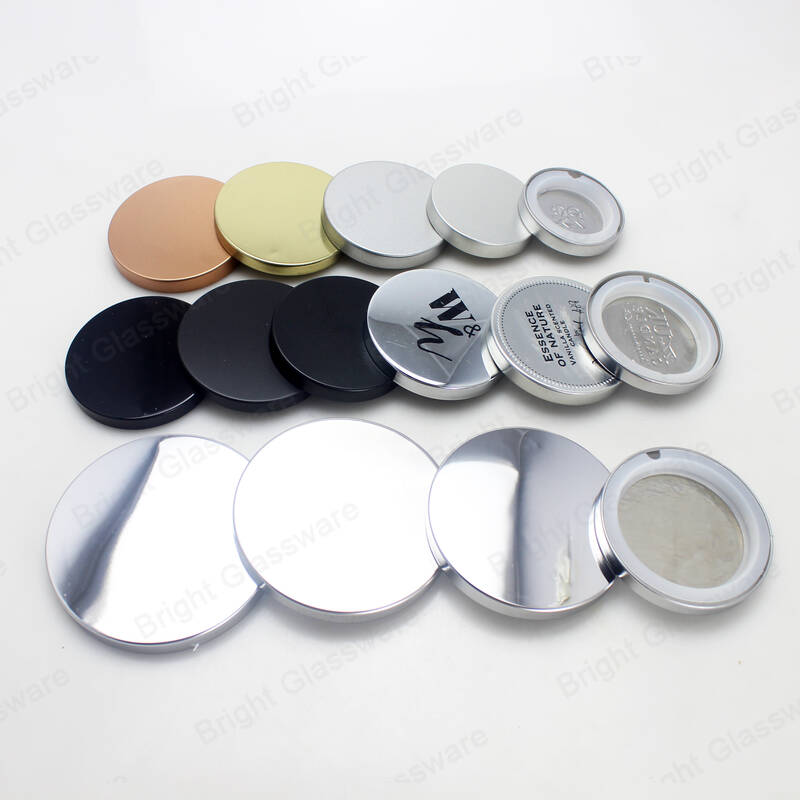 Couvercle de bougie en fer blanc de différentes tailles et couleurs en métal avec joint en silicone pour tasse de bougie