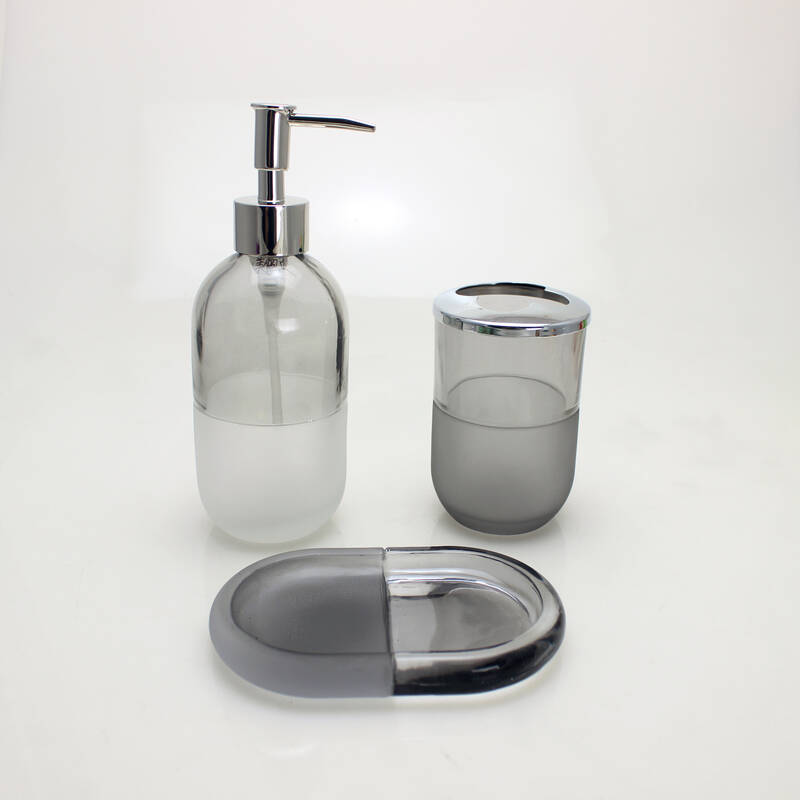 Dispensador de jabón Baño recargable Loción acrílica Bomba Botella Vidrio Baño Accesorios de lujo