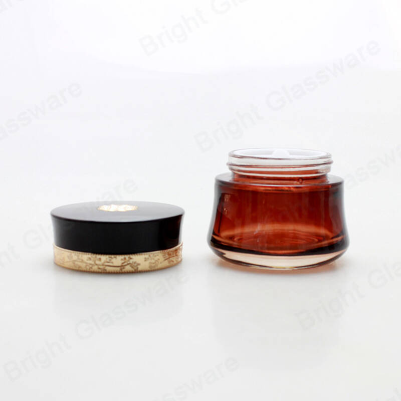 Logo personnalisé certifié FDA Amber Cream Glass Jar Cosmetic Jar à vendre