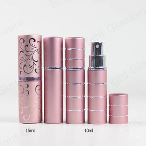 Mini Round 5ml 10ml Pink Twist Up Metal Aluminium Spray Bottle Empty Refillable Perfume Atomizer Bottle