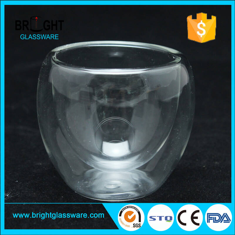 Custom Food Grade Clear Juice Milk Glass Mug Heat Resistant Borosilicate Glass Coffee Cup Double Wall