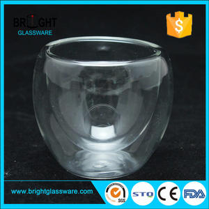 Tasse en verre de verre de lait de jus clair de qualité alimentaire personnalisée résistant à la chaleur en verre borosilicaté à double paroi