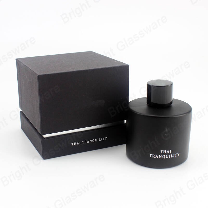 Venta al por mayor hecha a mano de cartón vidrio aroma difusor botella embalaje caja negra de aceite esencial caja para botellas de 30ml