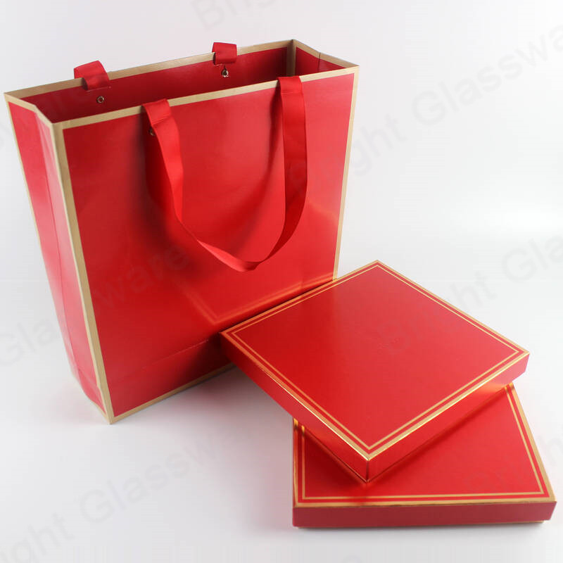Cajas de regalo de té de cartón rojo de estilo chino de alta calidad personalizadas Caja de embalaje de té con bolsas de papel