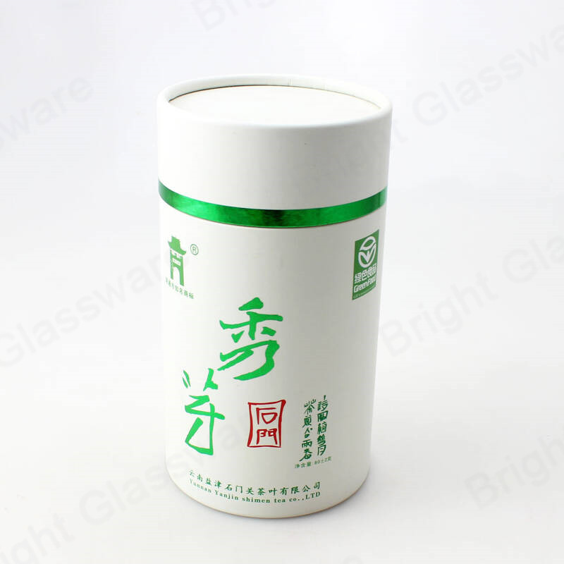 Embalaje de té de tubo de cartón blanco personalizado de tubo de papel cilíndrico