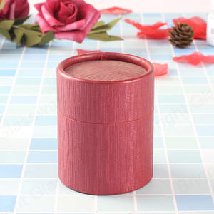 Venta al por mayor Custom Luxury Fashionable Eco-friendly Durable Round Red Paper Cylinder Box