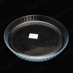 1.6L four à micro-ondes sûr haut en verre borosilicate bakeware ensemble plat de cuisson en verre rond