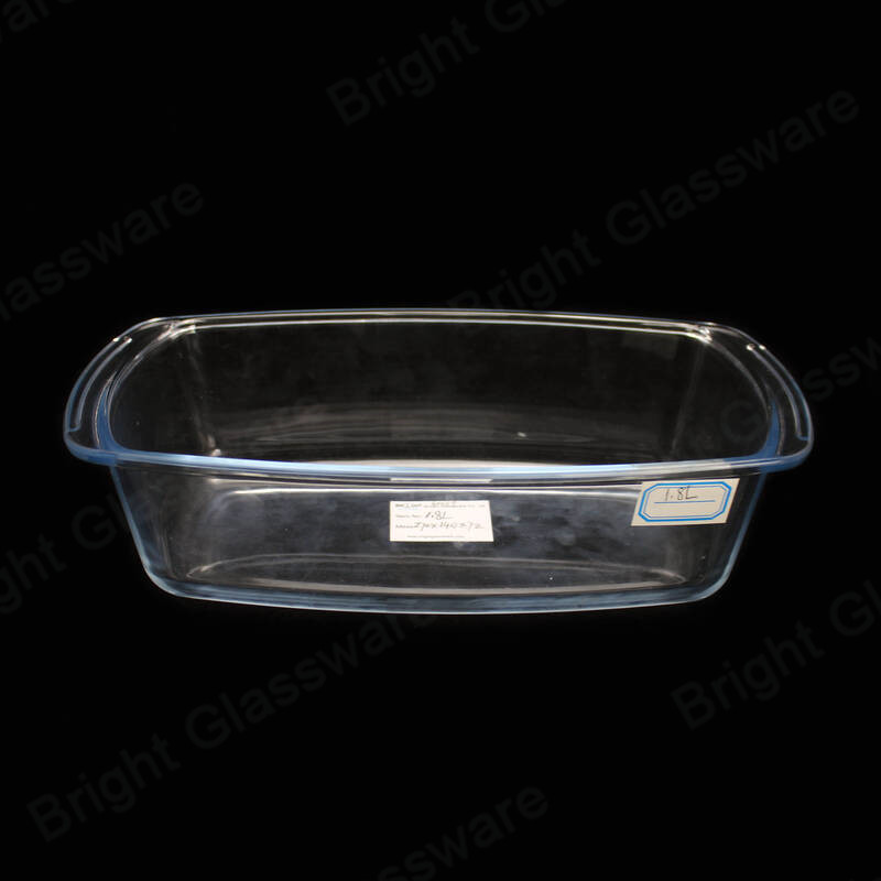 1.8L pain de cuisine / pain plaque de cuisson en verre borosilicate bakeware en verre moule de cuisson en verre