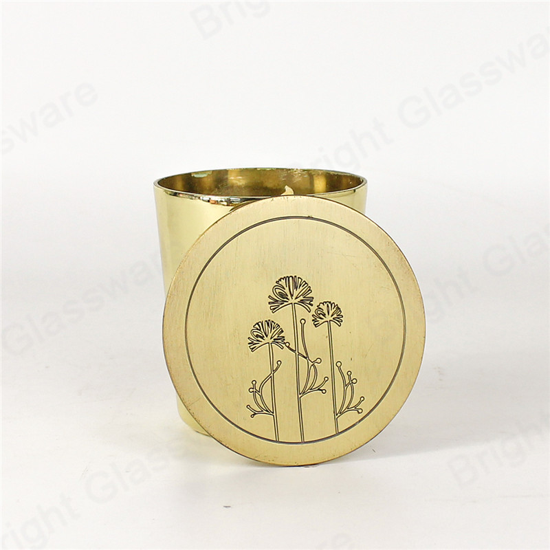 Patrón de flor vintage Golden Metal Aleación de vela Tapa Zinc Candle Topper