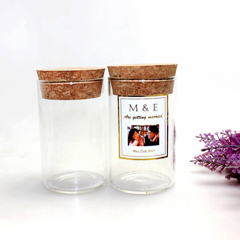 Pot de boîte en verre Stockage des aliments Bocal en verre borosilicaté avec couvercle en liège Bouchon en bois