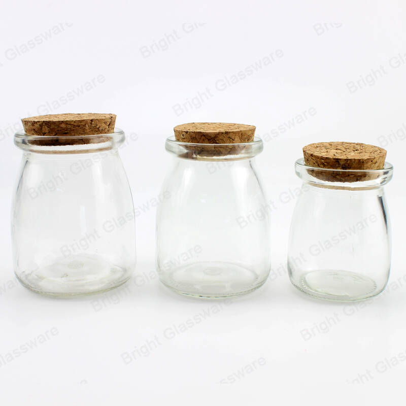 Контейнеры для хранения пищевого йогурта, прозрачные стеклянные пищевые банки с пробковыми крышками