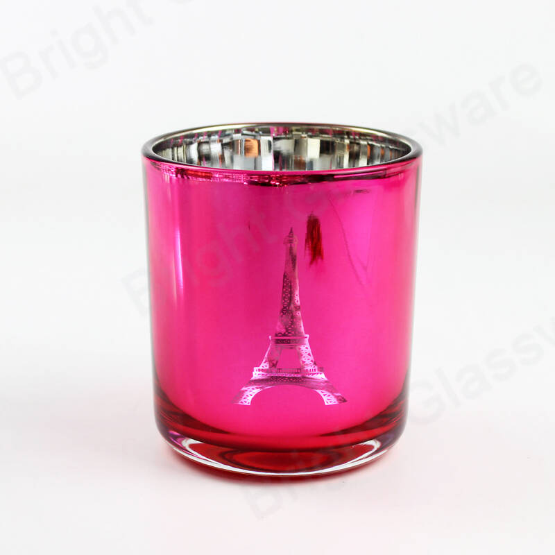 独特的14oz玻璃埃菲尔铁塔蜡烛罐作为节日礼物
