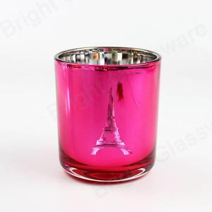 Único 14oz de vidrio Eiffel Tower Candle Jar para regalo navideño
