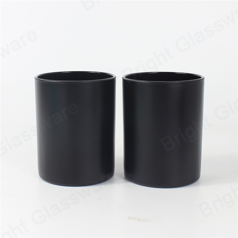 9oz Straight Side Oxford Candle Tumblers Black Frosted Candle Jars