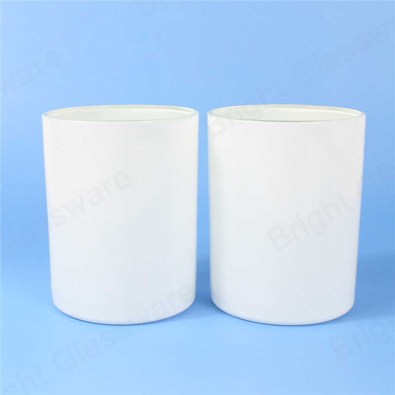 270ml de pintura de vidrio vacío portavelas blancas para la fabricación de velas