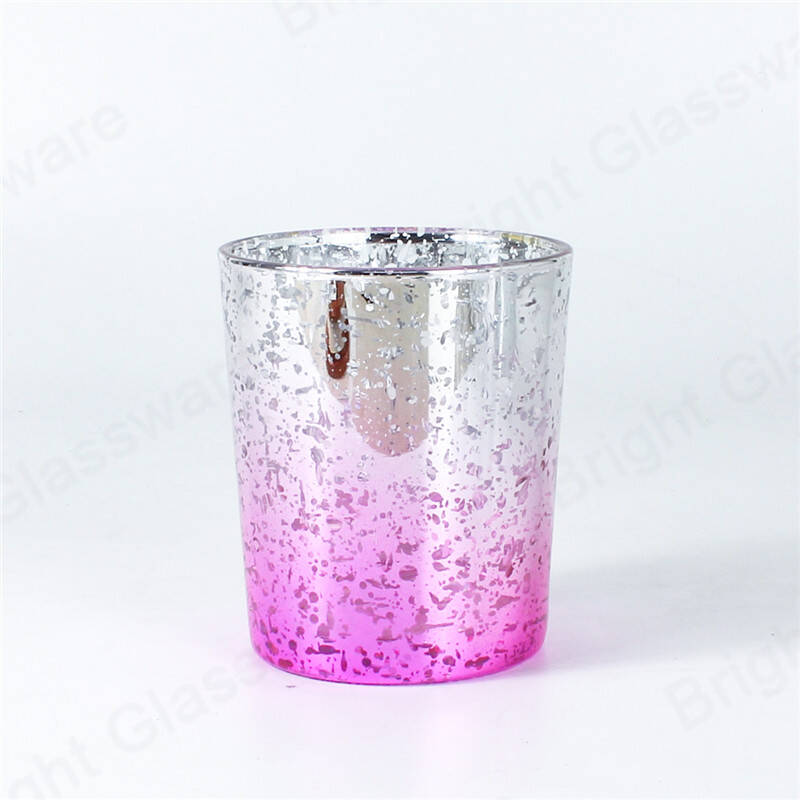 Votive Tealight Candle Jar Pink Mercury Glass Candle Holders para la decoración de bodas / fiestas