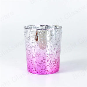 Votive Tealight Candle Jar Pink Mercury Glass Candle Holders para la decoración de bodas / fiestas