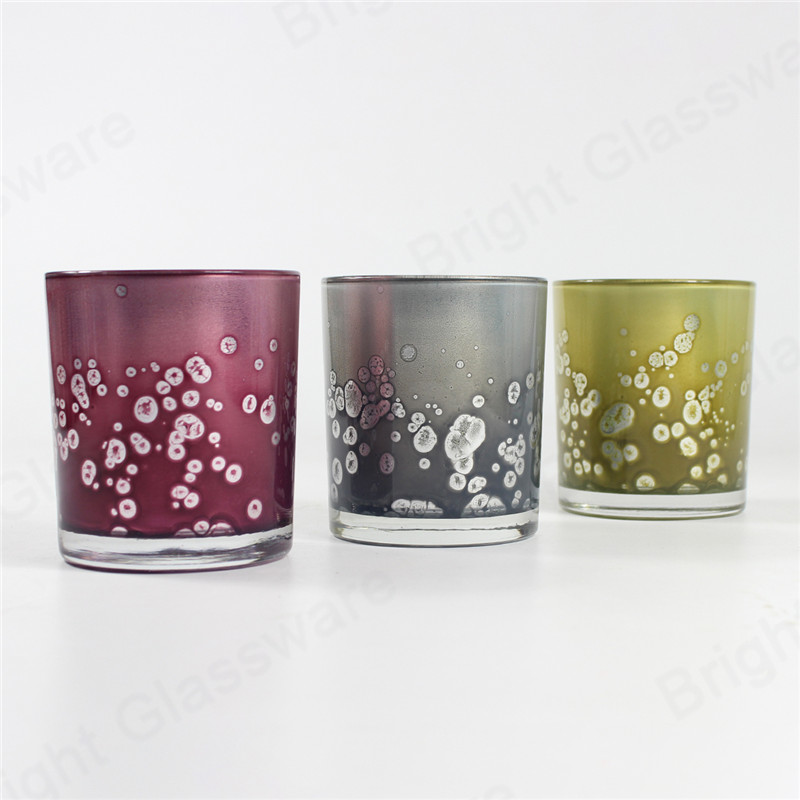 Custom 8 oz colorido vidrio leopardo frascos de velas con tapa de metal
