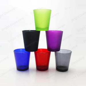 Coloré Translucide Tealight Votive Glass Bougie Pot V Shaped Candle Holder