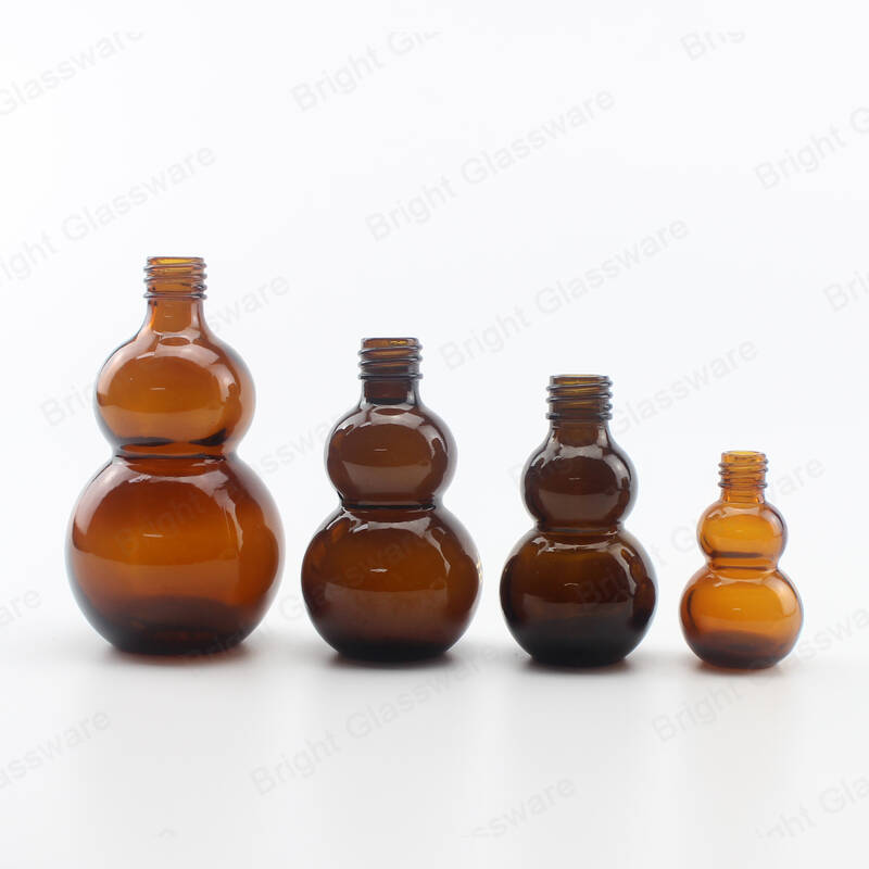 10ml 20ml 30ml 50ml calabaza de vidrio Cucurbita forma de botella para aceite esencial Impresión de logotipo personalizado