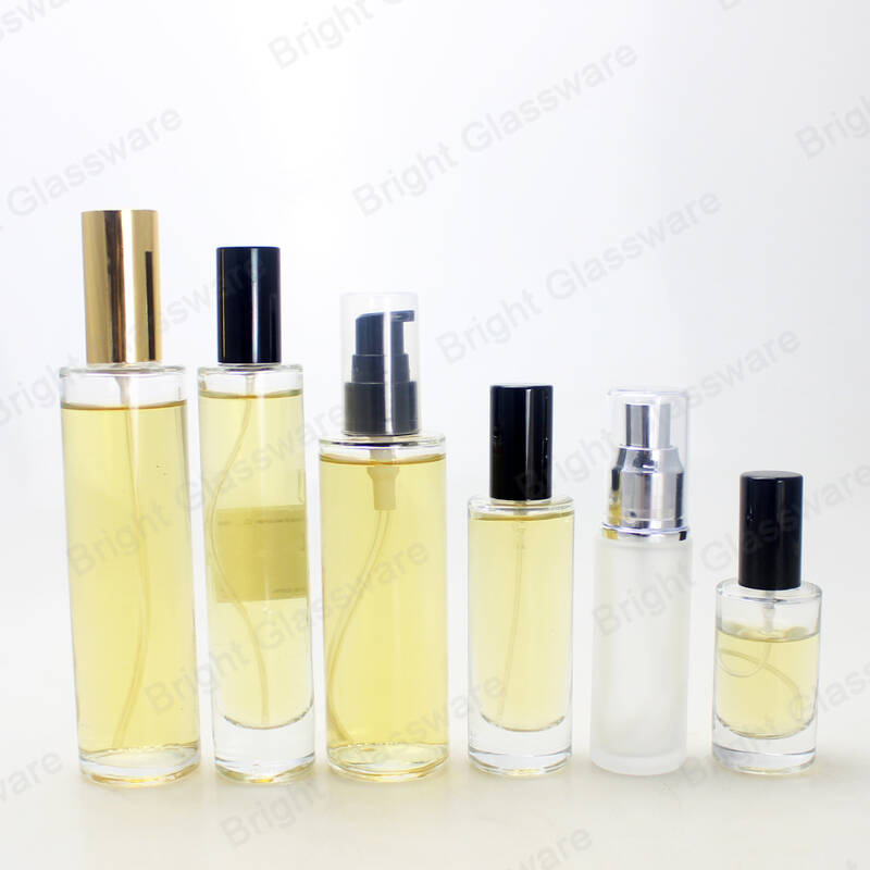 Flacons de parfum ronds et vides clairs 100 ml 50ml 30ml 15ml avec pulvérisateur et bouchon