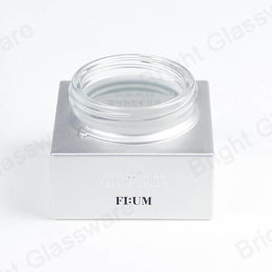 OEM personalizado de vidrio blanco cuadrado de crema cosmética Embalaje